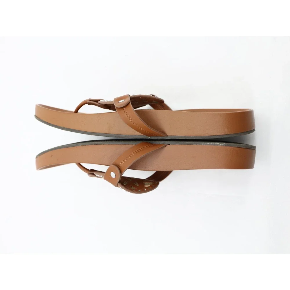 DV Dolce Vita Pandora Footbed Thong Sandals Tan Boho Summer Size 9 - Picture 4 of 8